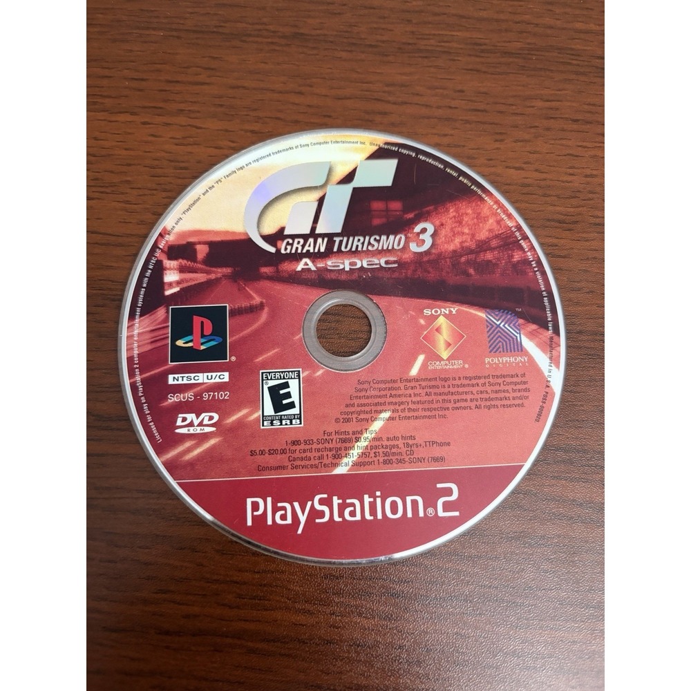 Gran Turismo 3 A-Spec Greatest Hits Sony PlayStation 2 PS2 Game Disc Only Tested